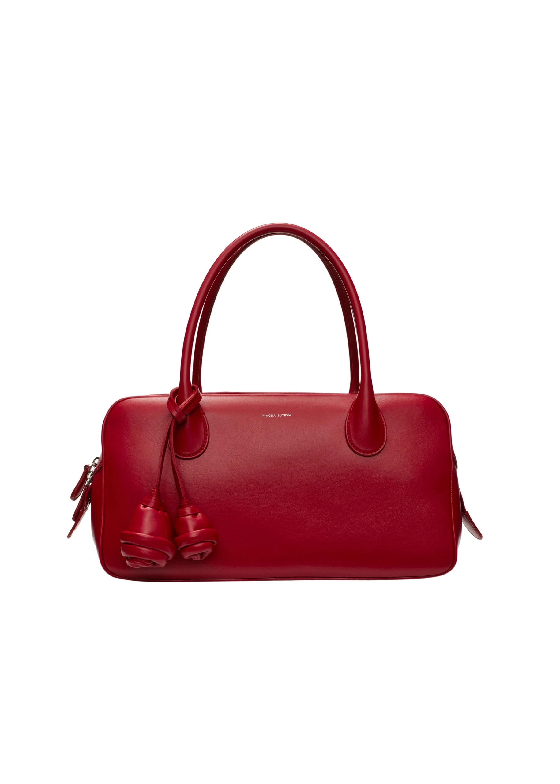 Magda Butrym Brigitte in red leather with flower charm | Coveti Magda Butrym Brigitte in red leather with flower charm