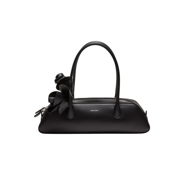 Magda Butrym Brigitte trapeze bag in black leather and silver