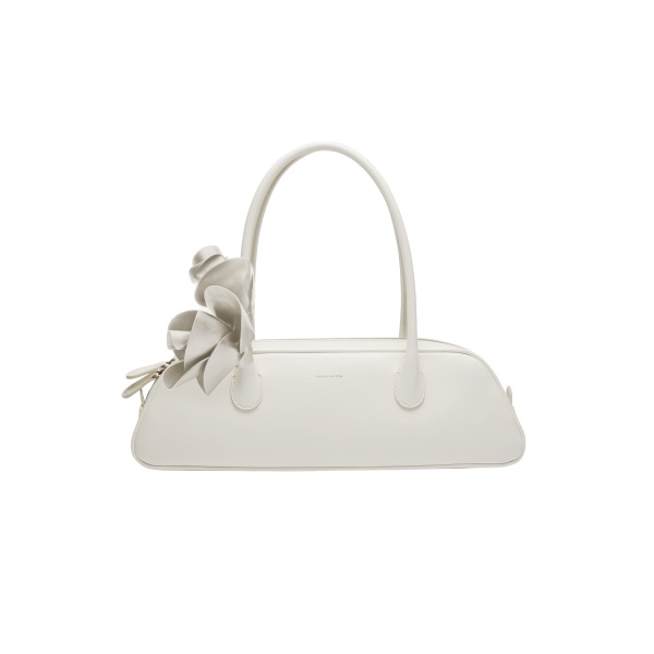 Magda Butrym Brigitte trapeze bag in cream leather and silver