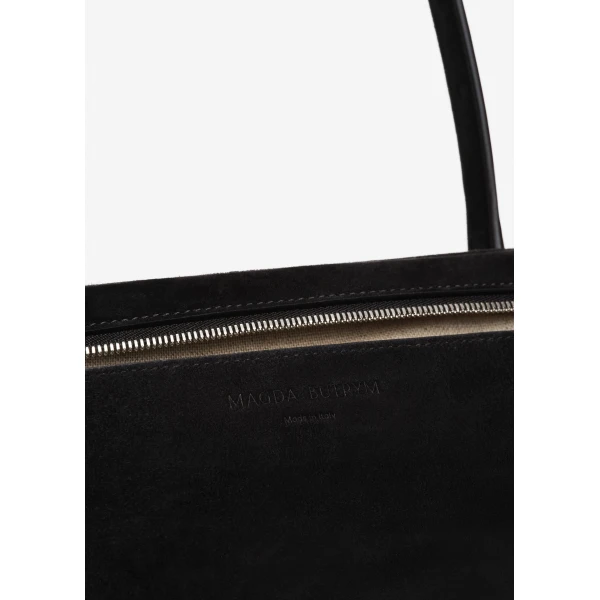 Brigitte trapeze in black suede with flower charm - Image 5