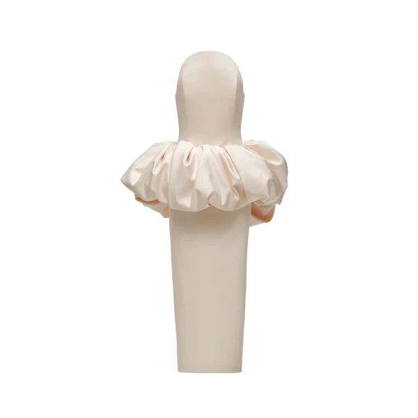 Magda Butrym Bubble peplum column gown in cream