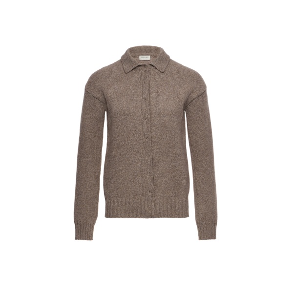 Magda Butrym Cashmere knit shirt cardigan in beige