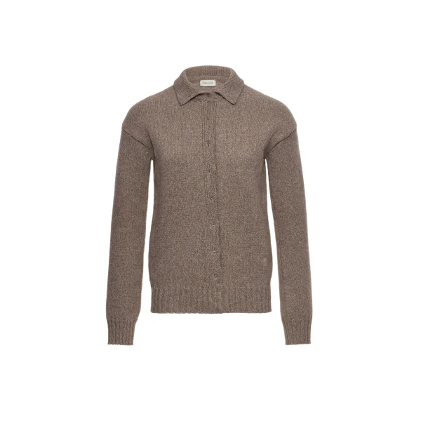 Magda Butrym Cashmere knit shirt cardigan in beige