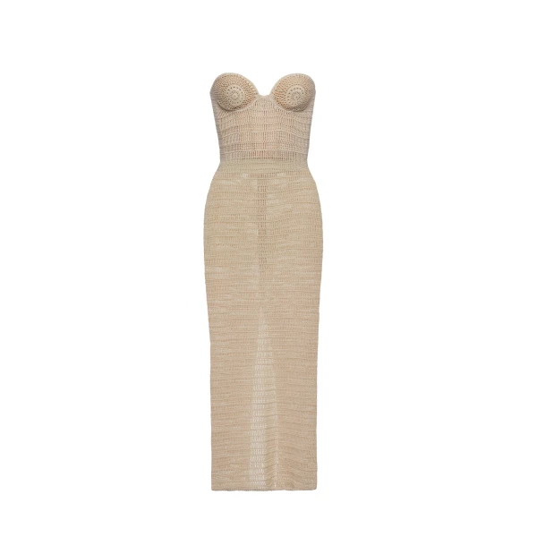 Magda Butrym Corset crochet maxi dress in cream
