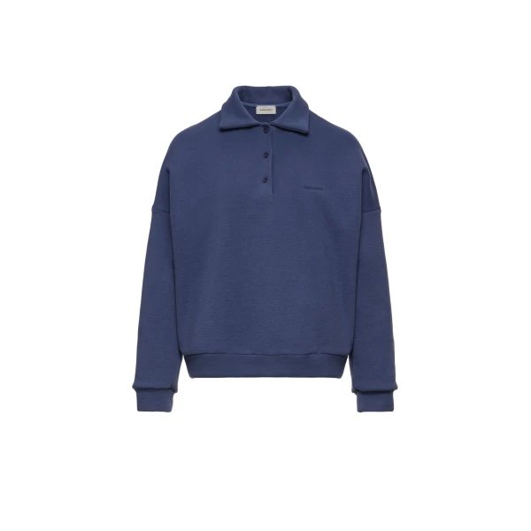 Magda Butrym Cotton sweatshirt polo in blue