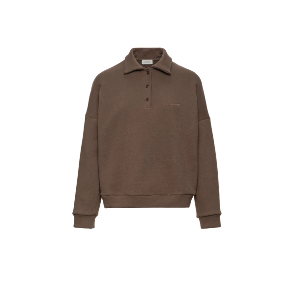 Magda Butrym Cotton sweatshirt polo in light brown
