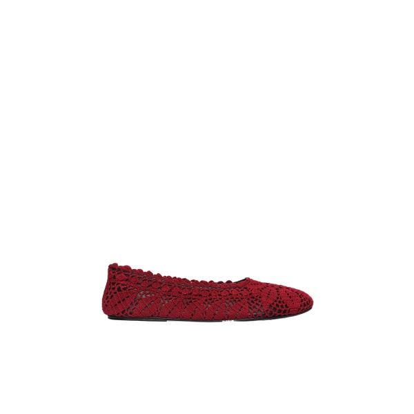 Magda Butrym Crochet and leather ballet flats in burgundy