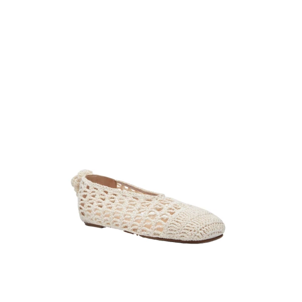 Crochet ballet flats in cream - Image 2