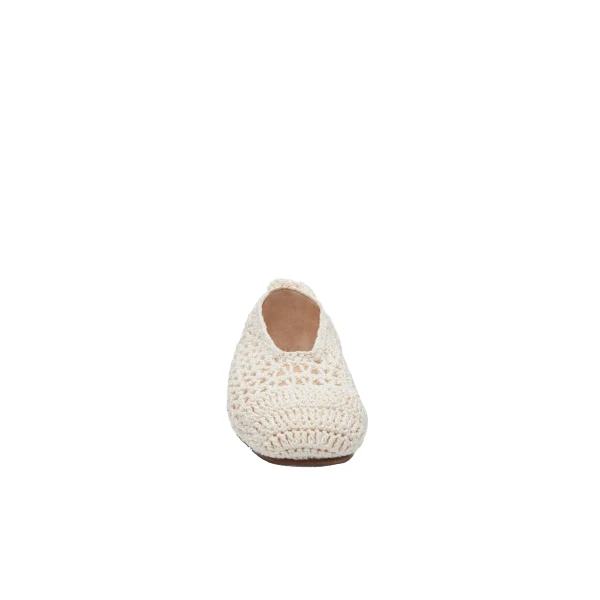Crochet ballet flats in cream - Image 3