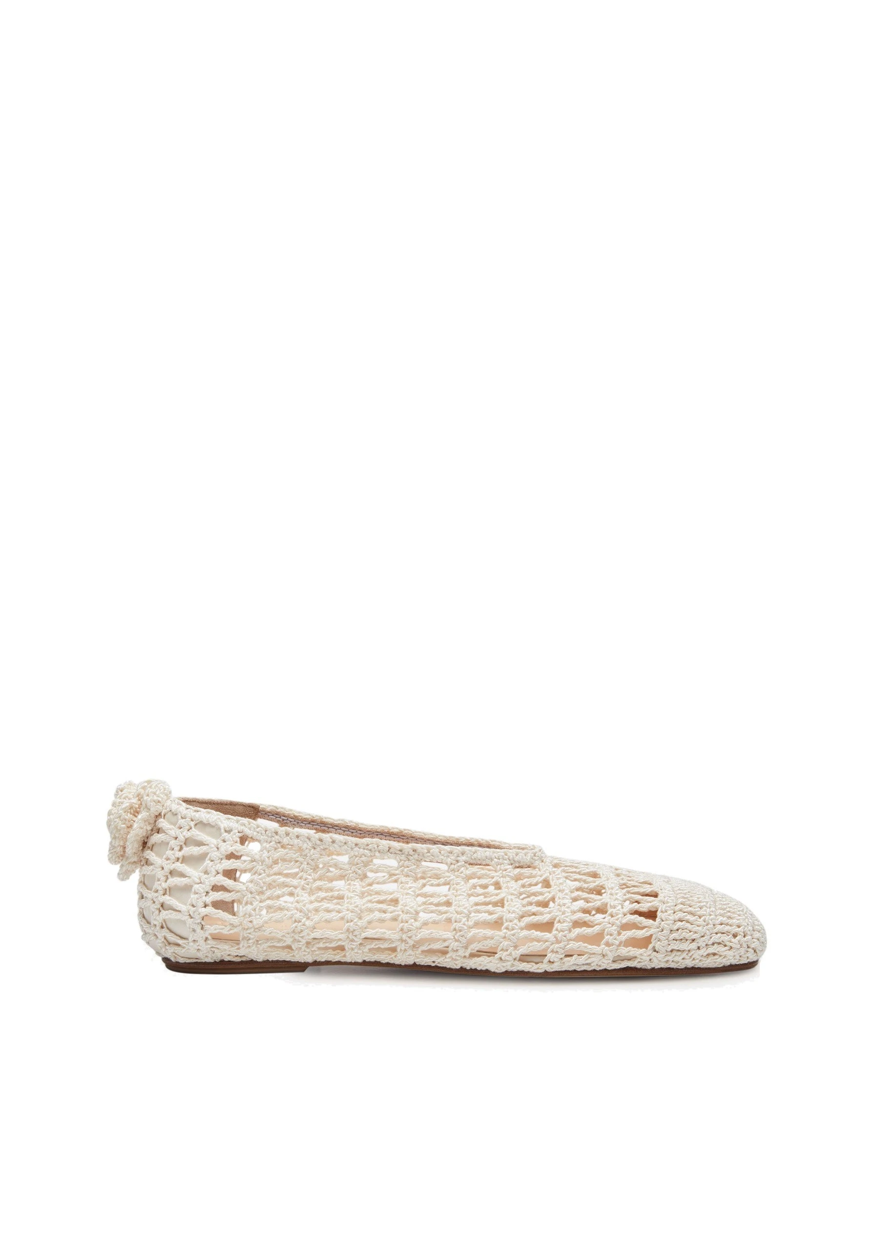 Magda Butrym Crochet ballet flats in cream | Coveti Magda Butrym Crochet ballet flats in cream