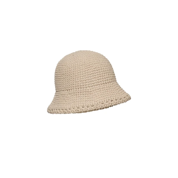 Crochet bucket hat in light beige - Image 2