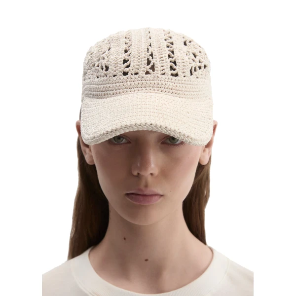 Crochet cap in cream