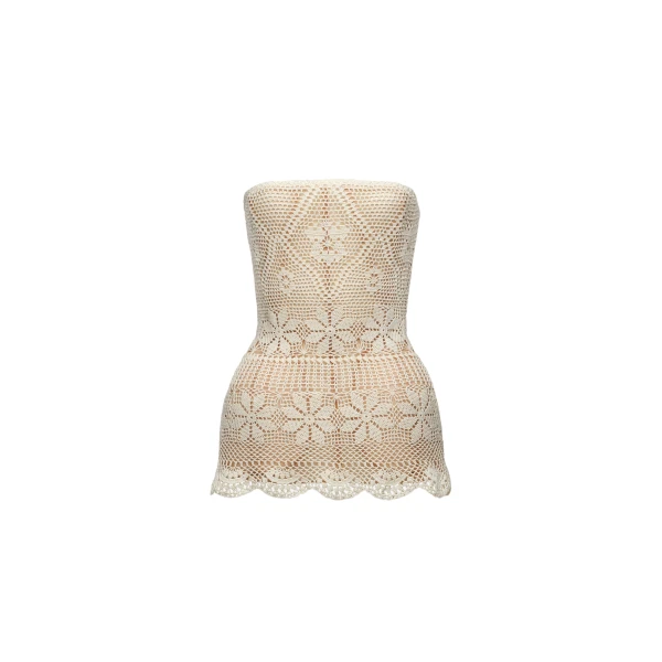 Magda Butrym Crochet corset top in cream
