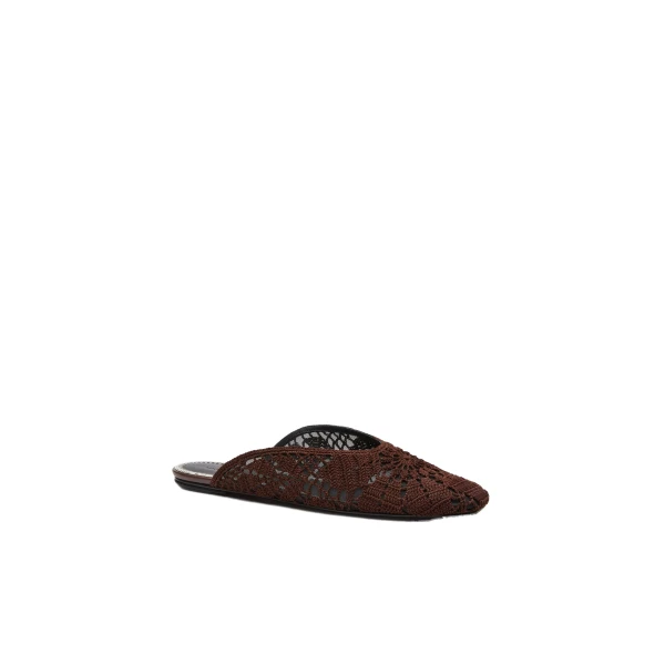 Crochet flat mules in brown - Image 2