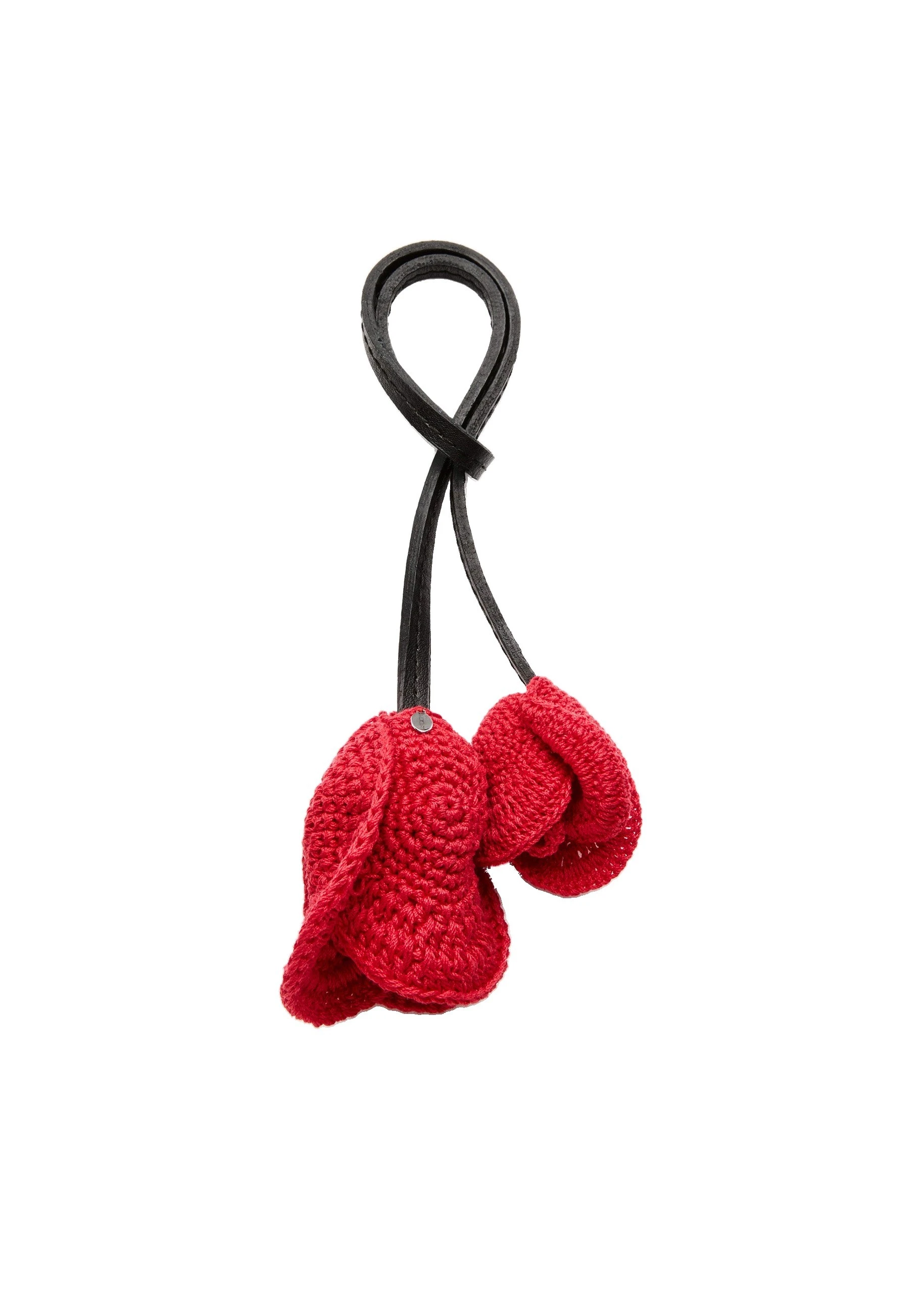 Magda Butrym Crochet rose charms in red | Coveti Magda Butrym Crochet rose charms in red