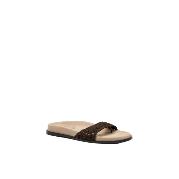 Crochet strap sandals in brown - Image 2