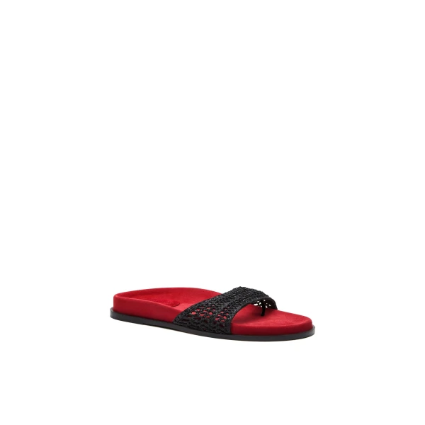 Crochet strap sandals in red - Image 2