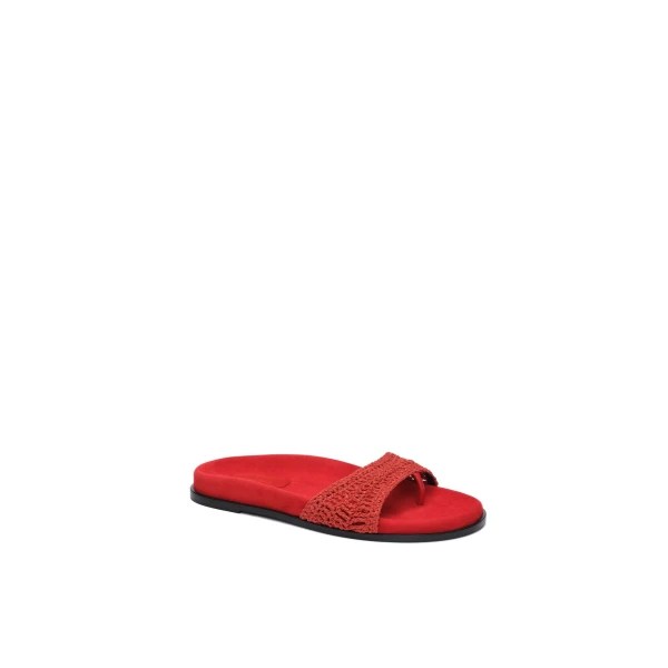 Crochet strap sandals in red - Image 2