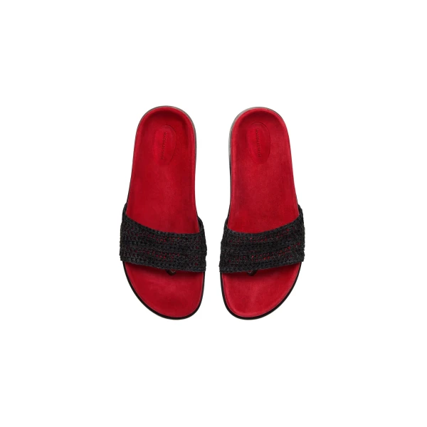 Crochet strap sandals in red - Image 3