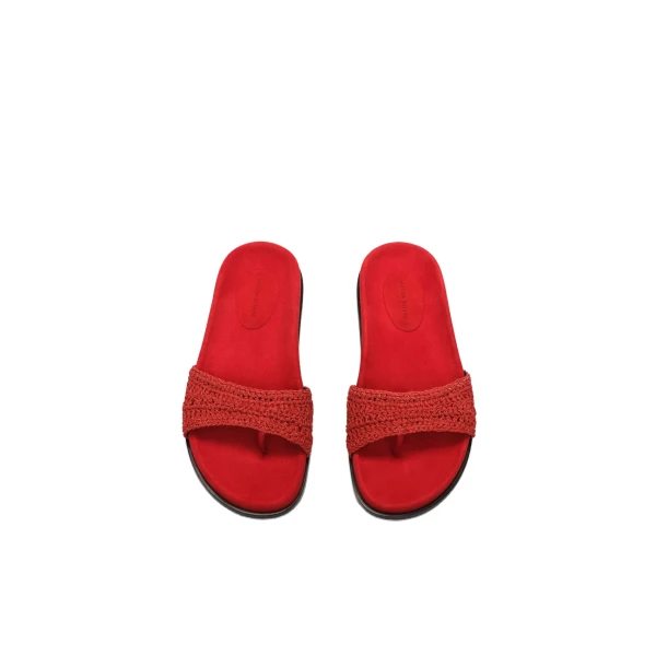 Crochet strap sandals in red - Image 3