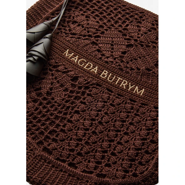 Crochet tote bag in brown - Image 4