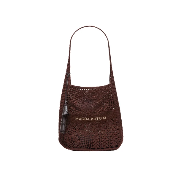 Crochet tote bag in brown