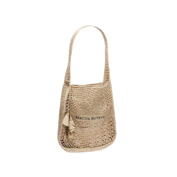 Crochet tote bag in nude - Image 2
