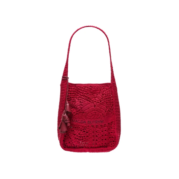 Crochet tote bag in red