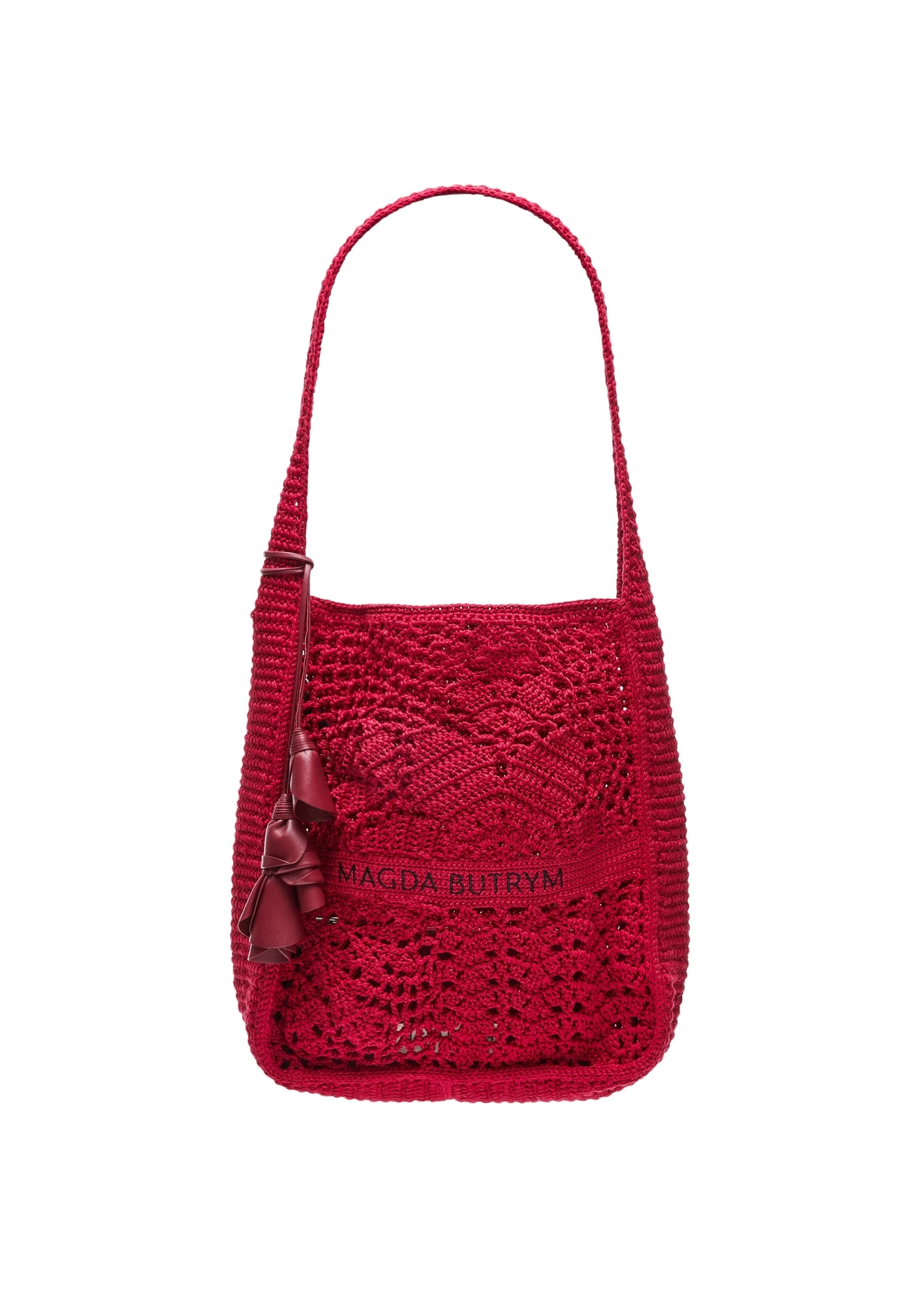 Magda Butrym Crochet tote bag in red | Buy Designer Bags at Coveti Magda Butrym Crochet tote bag in red