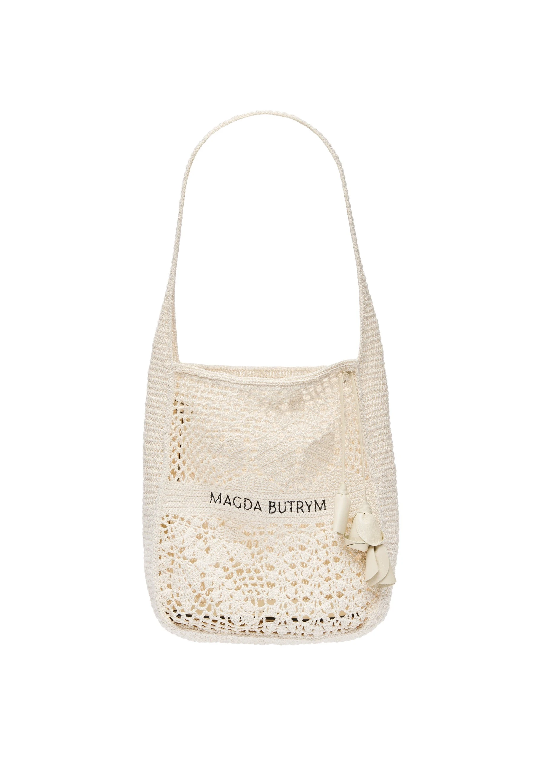 Magda Butrym Crochet tote in cream | Buy Designer Bags at Coveti Magda Butrym Crochet tote in cream
