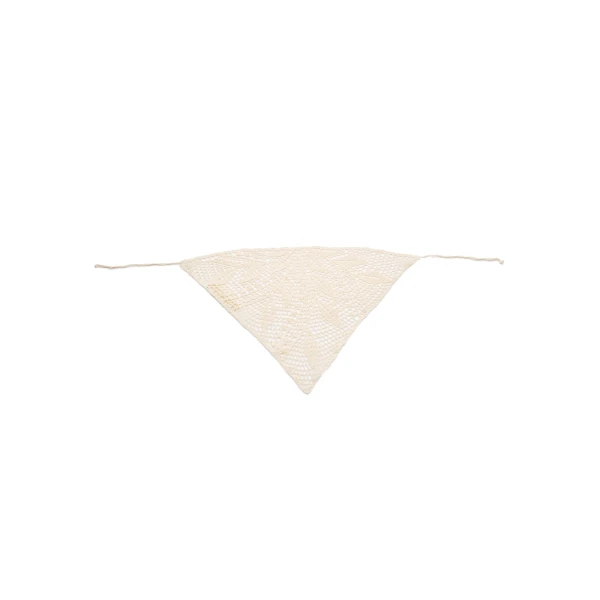 Crochet triangle scarf in cream
