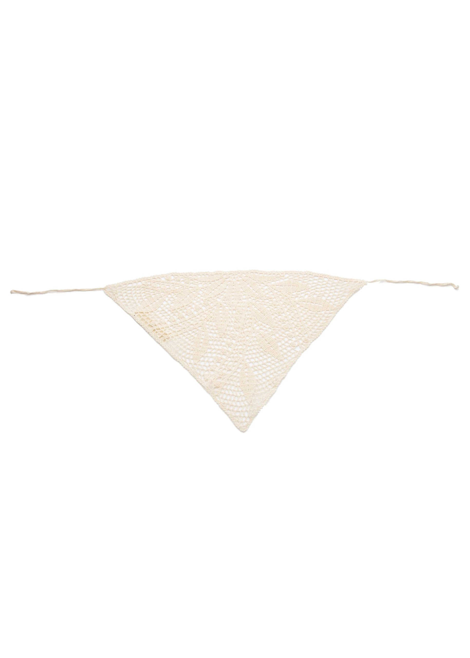 Magda Butrym Crochet triangle scarf in cream | Coveti Magda Butrym Crochet triangle scarf in cream