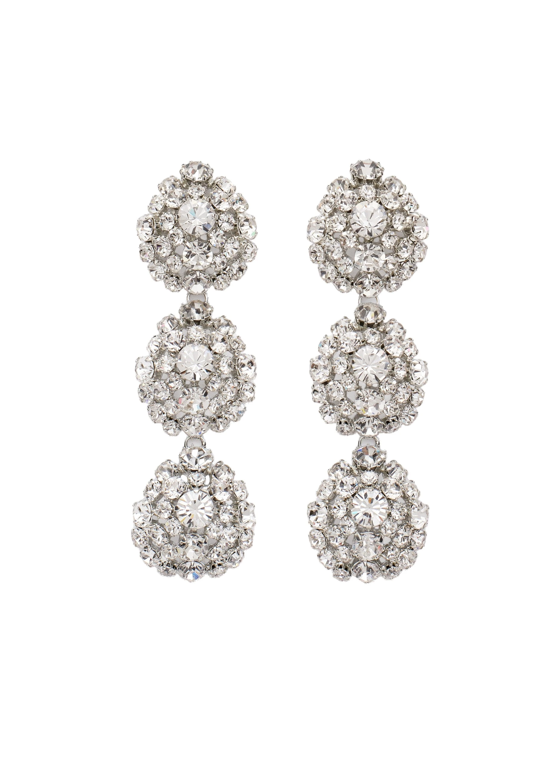 Magda Butrym Crystal cluster drop earrings in silver | Coveti Magda Butrym Crystal cluster drop earrings in silver