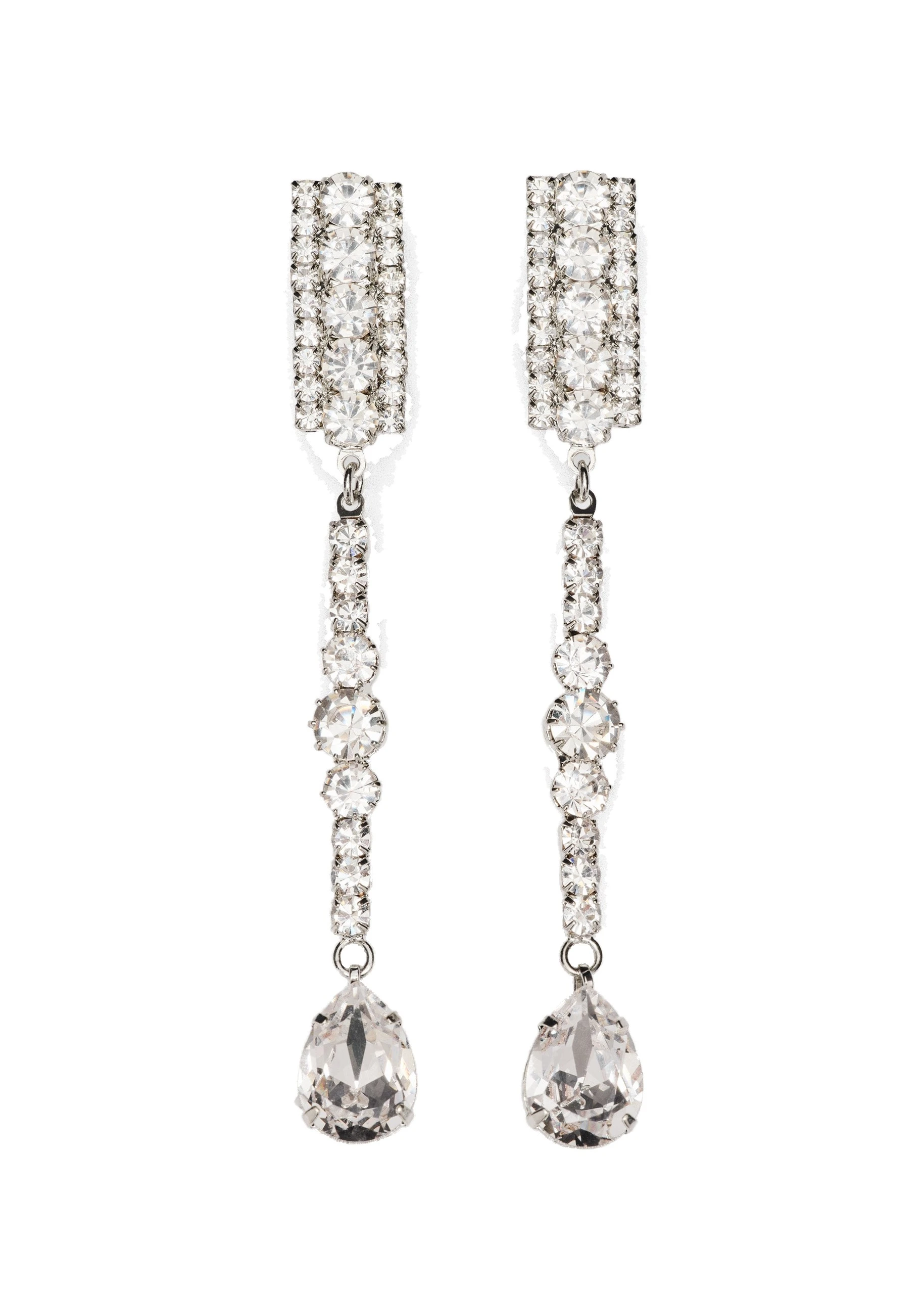 Magda Butrym Crystal drop earrings in silver | Coveti Magda Butrym Crystal drop earrings in silver