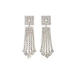 Magda Butrym Crystal fringe clip earrings in silver