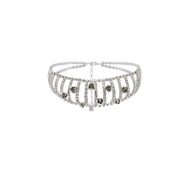 Magda Butrym Crystal rose choker in silver