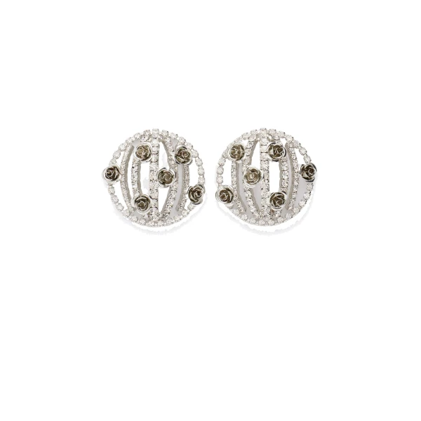 Magda Butrym Crystal rose earrings in silver