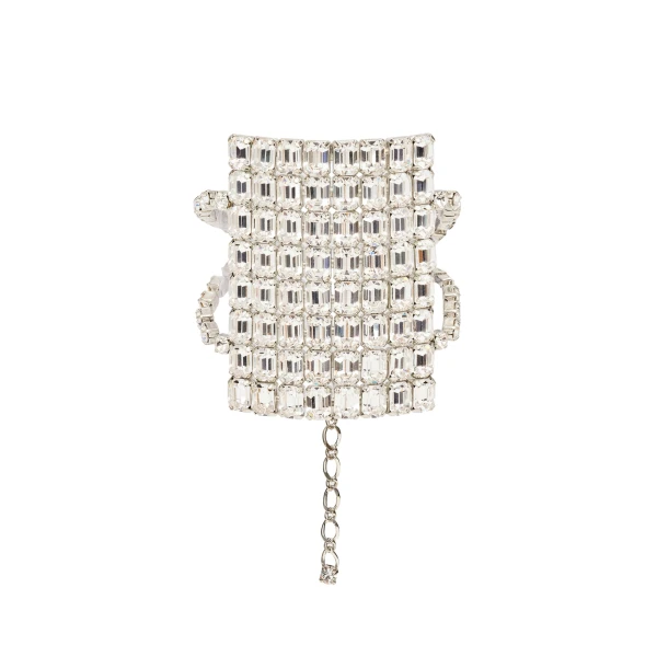 Cuff bracelet with silver crystals