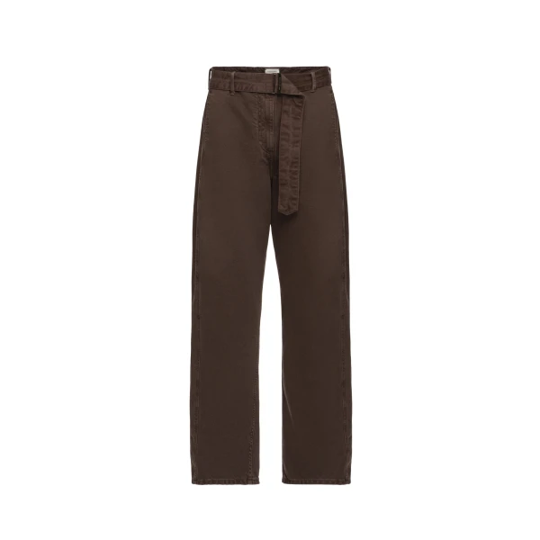 Magda Butrym Denim low-rise belted trousers in brown