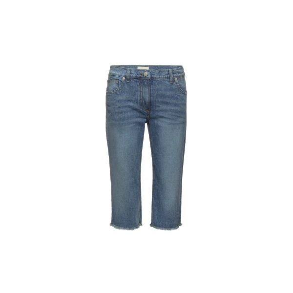 Denim low-rise capri jeans in blue
