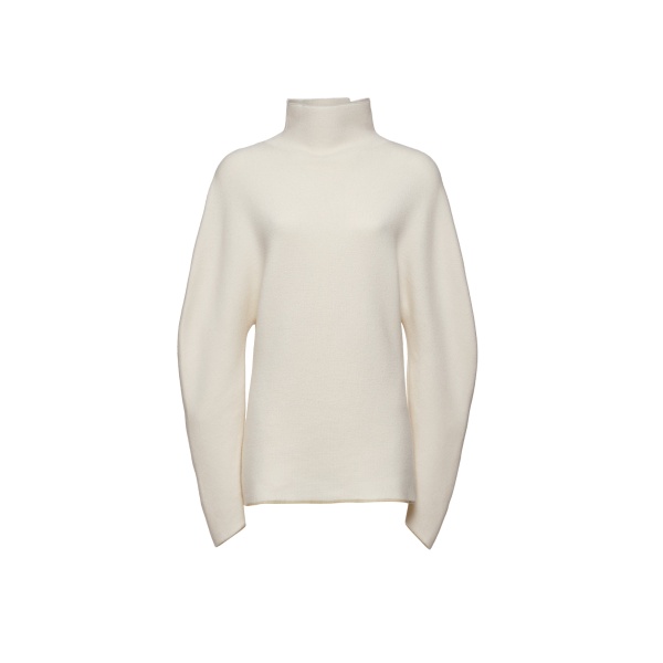 Magda Butrym Dimensional sleeves wool turtleneck in white