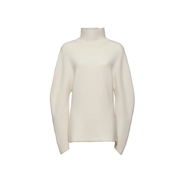 Magda Butrym Dimensional sleeves wool turtleneck in white