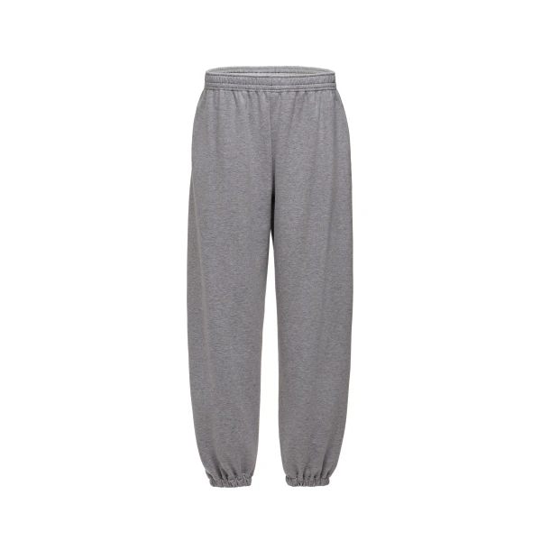 Drawstring cotton sweatpants in grey