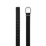 Magda Butrym Engraved buckle leather belt in black and silver