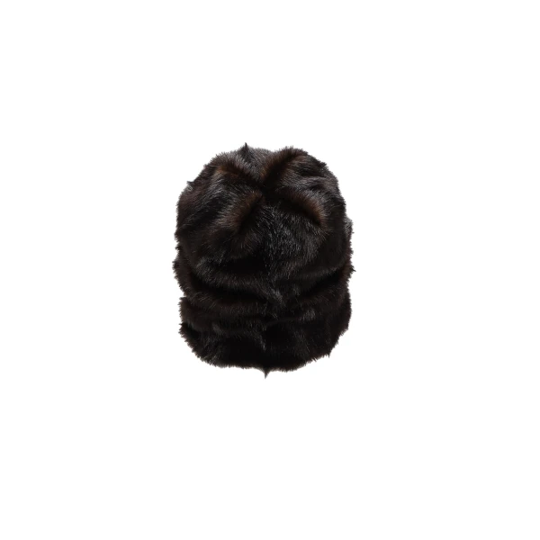 Faux fur hat in dark brown - Image 2