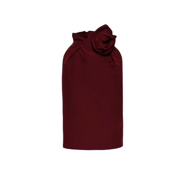 Magda Butrym Flower-detail midi skirt in burgundy