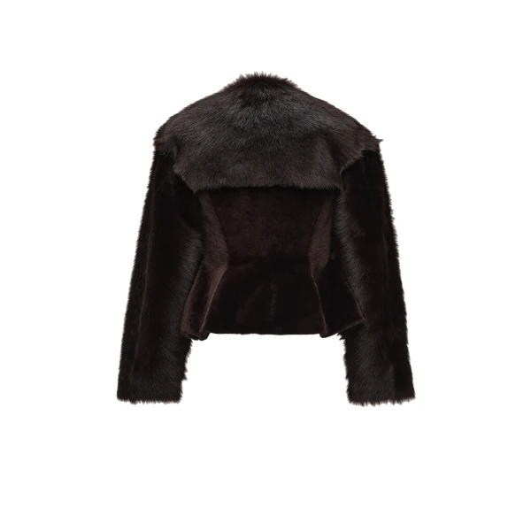 Fur jacket in brown - Image 2
