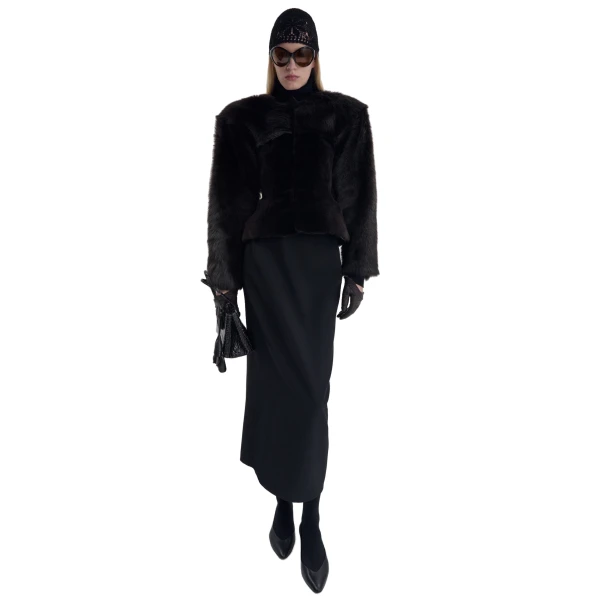 Fur jacket in brown - Image 3