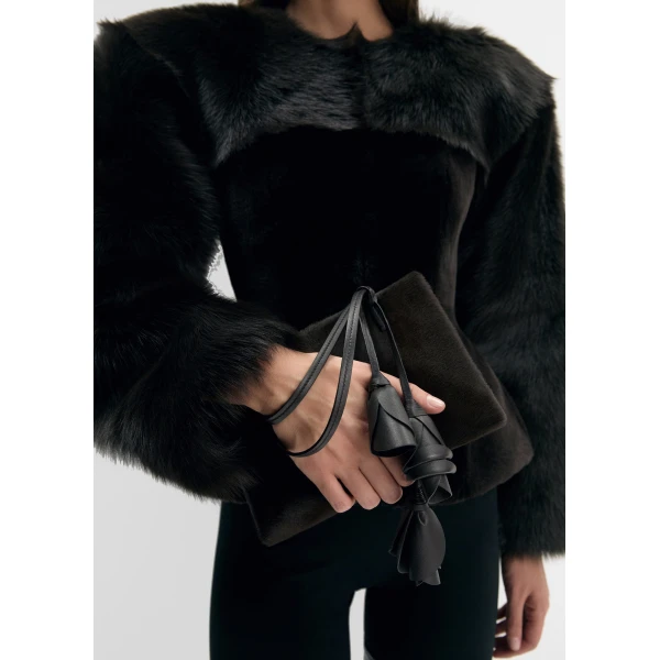 Fur jacket in brown - Image 4
