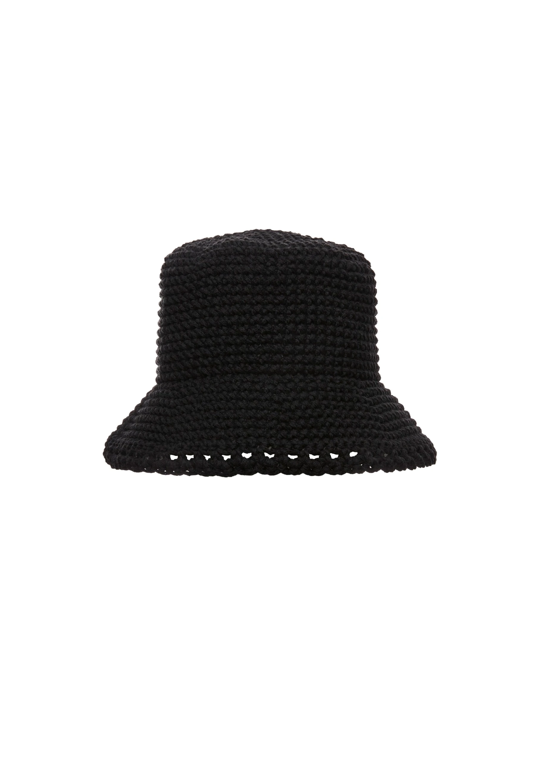 Magda Butrym Handmade wide brim crochet bucket hat in black | Coveti Magda Butrym Handmade wide brim crochet bucket hat in black